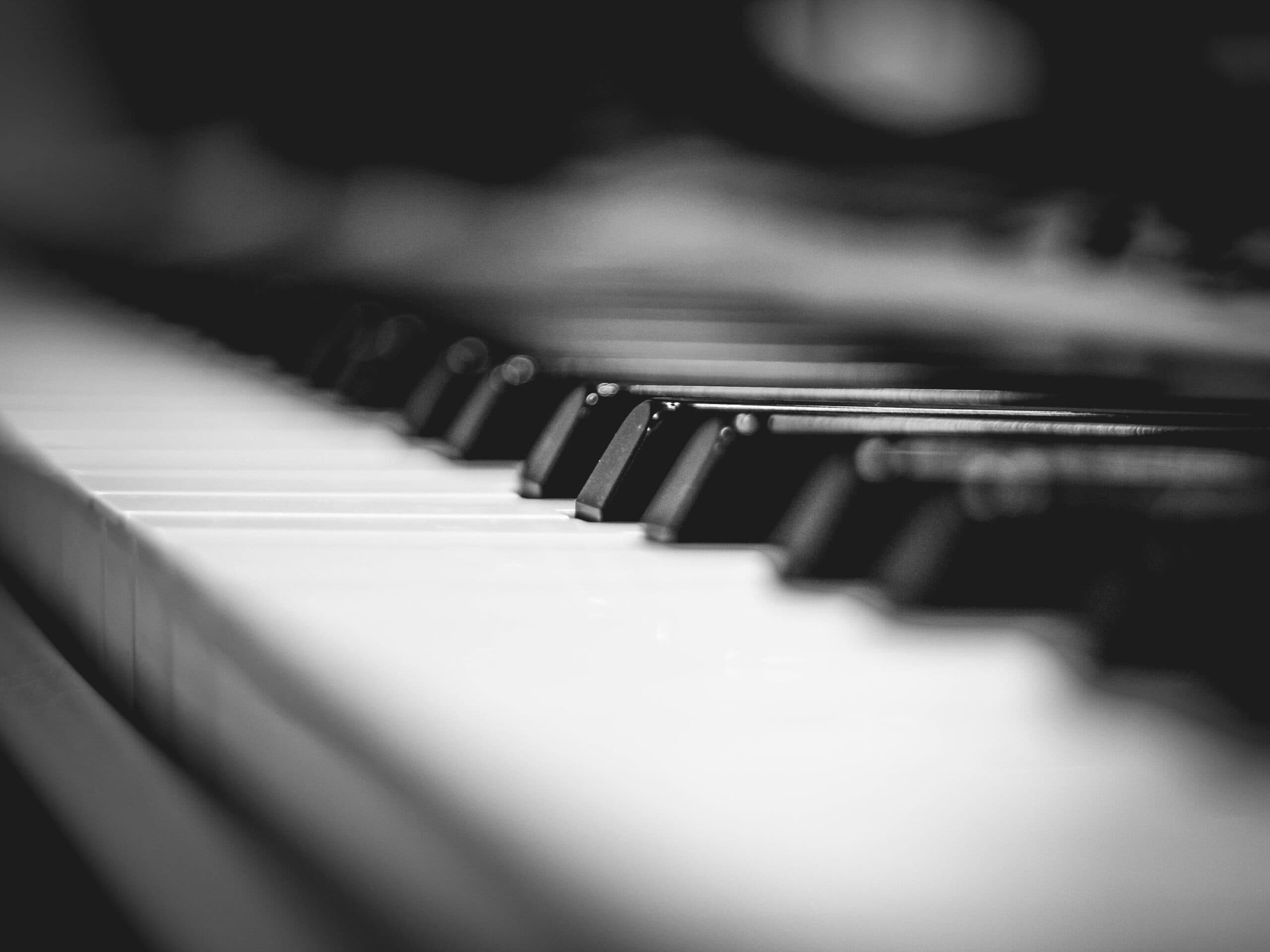 Black and white grand piano keys